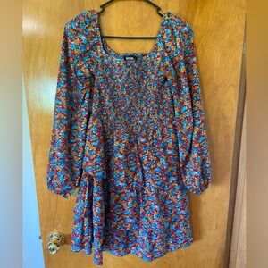 Long Sleeve Sundress with Square Neck